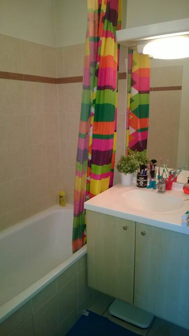 Salle de bain avec baignoire