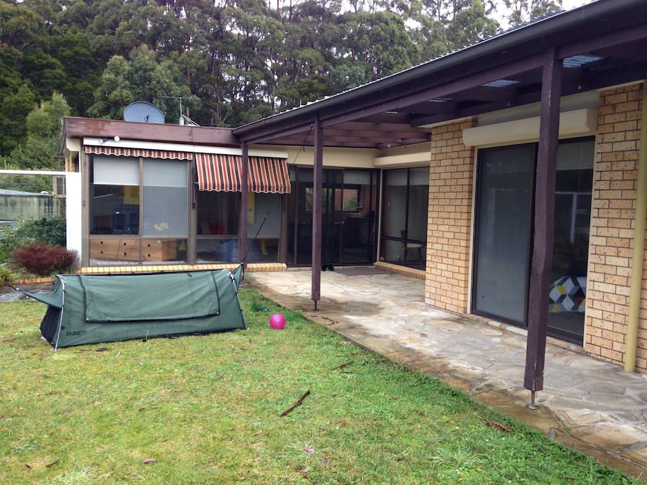 Enclosed child friendly area with BBQ