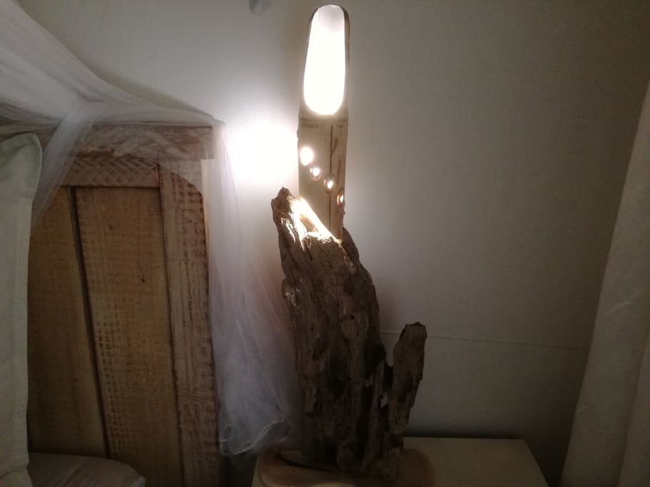 Robert's light art (Bamboo and Driftwood)