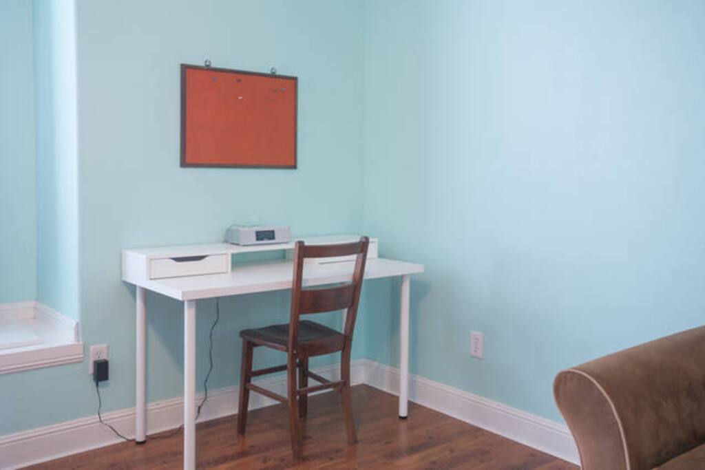 Small desk for working on your laptop.