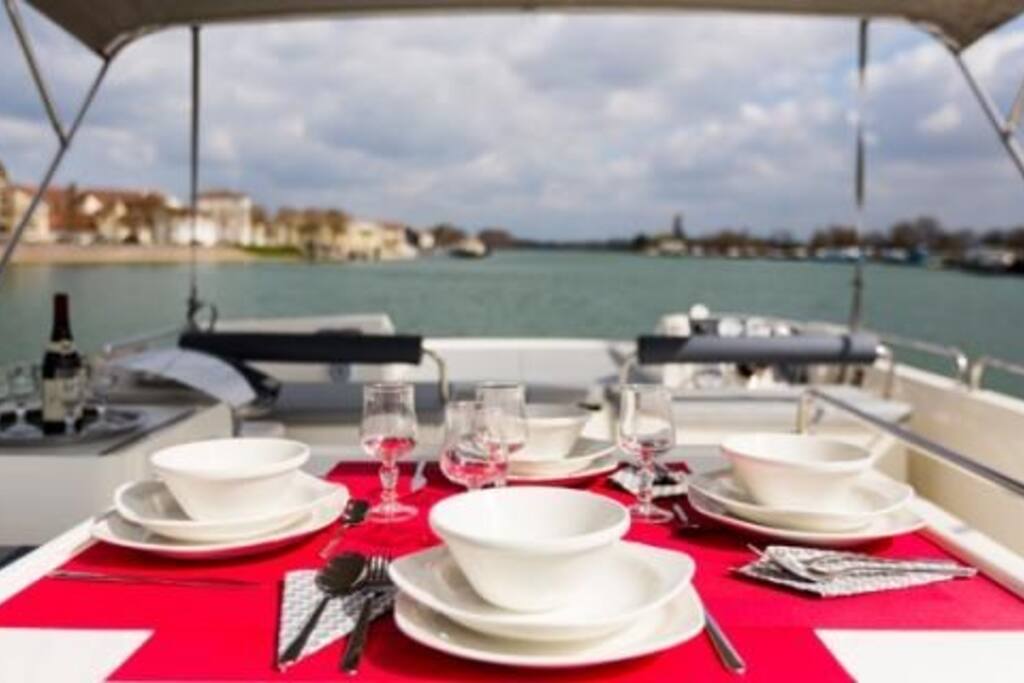 Enjoy meals and relax outside on the deck.