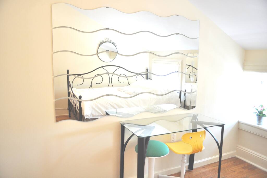 Personal desk in bedroom