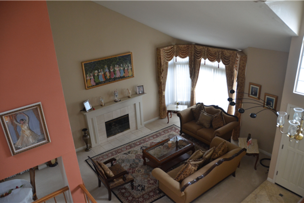 Living room with fire place