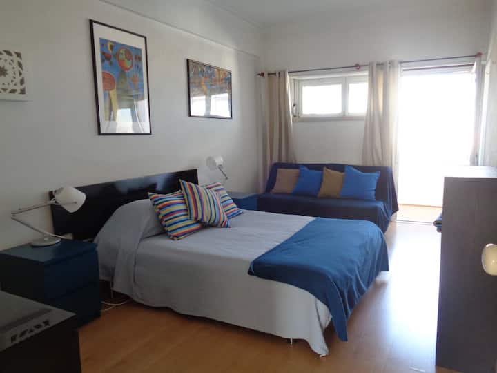 Არის მხოლოდ ერთი დიდი საძინებელი:  საწოლის დაყენება ერთი ორადგილიანი საწოლით