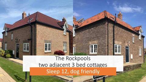 The Rockpools, The Bay, Filey, 2 cottages sleep 12
