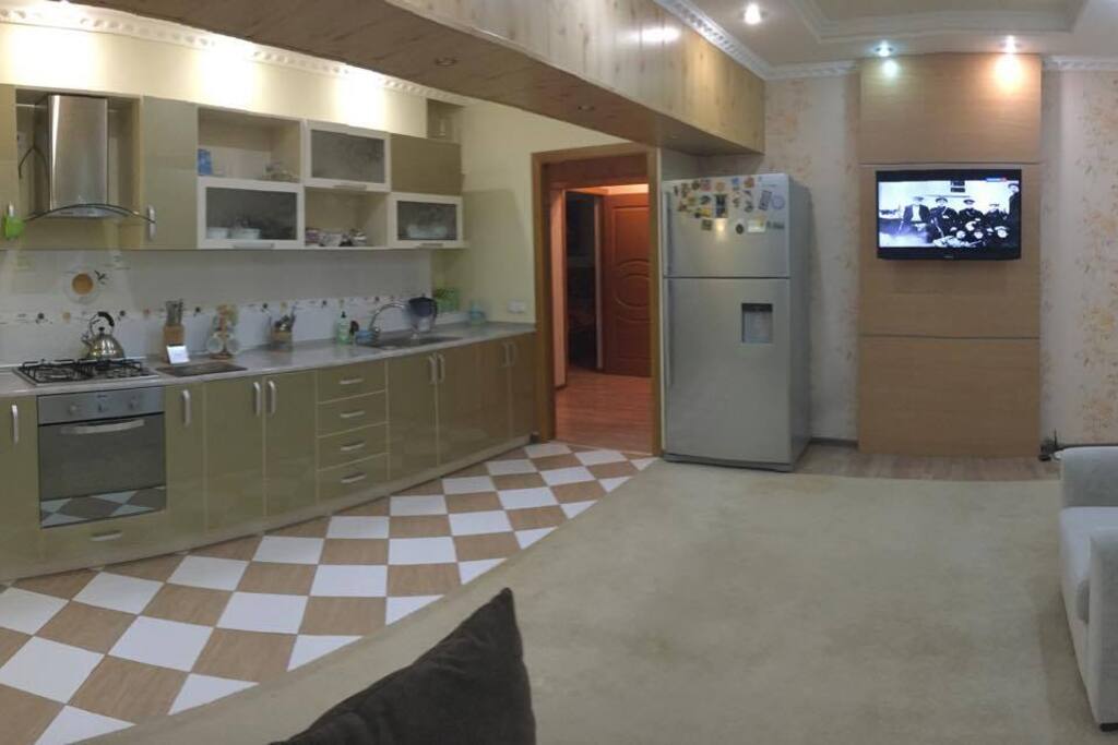 Living room with kitchen