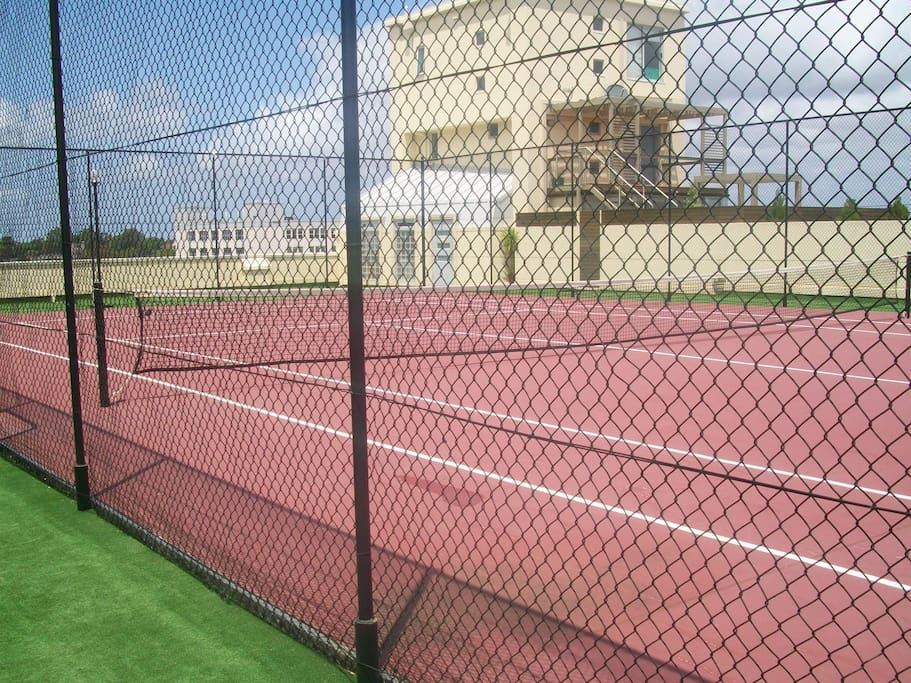Tennis court on rooftop