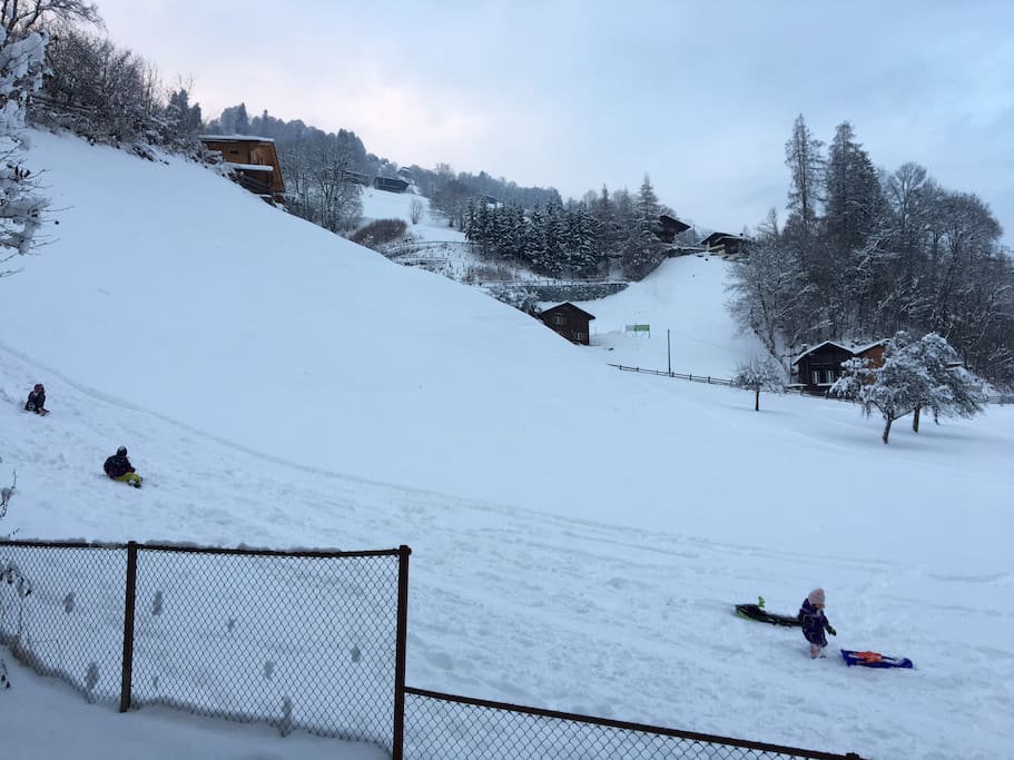 Enjoy sledging right in front of the house