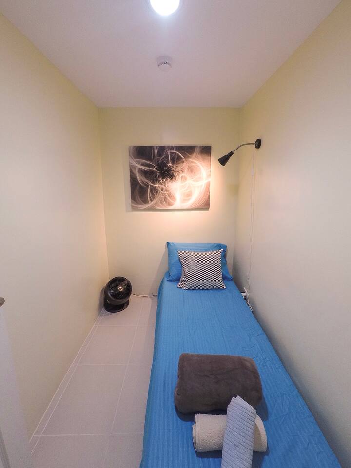 Sofa bed on the second smaller bedroom. 