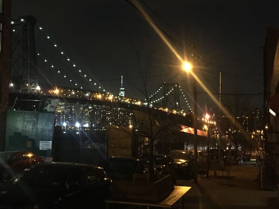 It is said to pick someone or something you never get tired of looking at...mine is the Williamsburg bridge all pretty at night. You are right next to it!