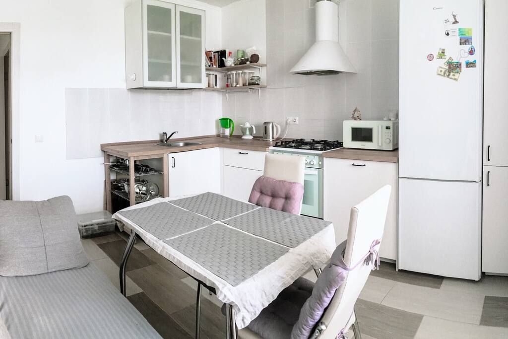 Living room and kitchen
