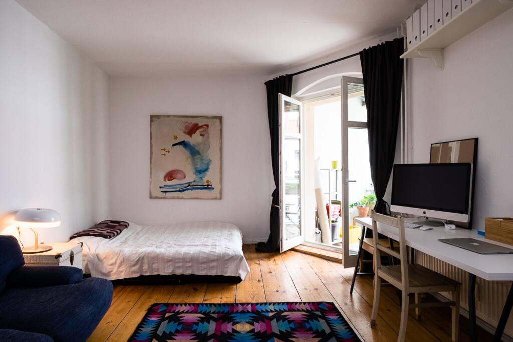 your private bedroom with a super comfortable double bed...
