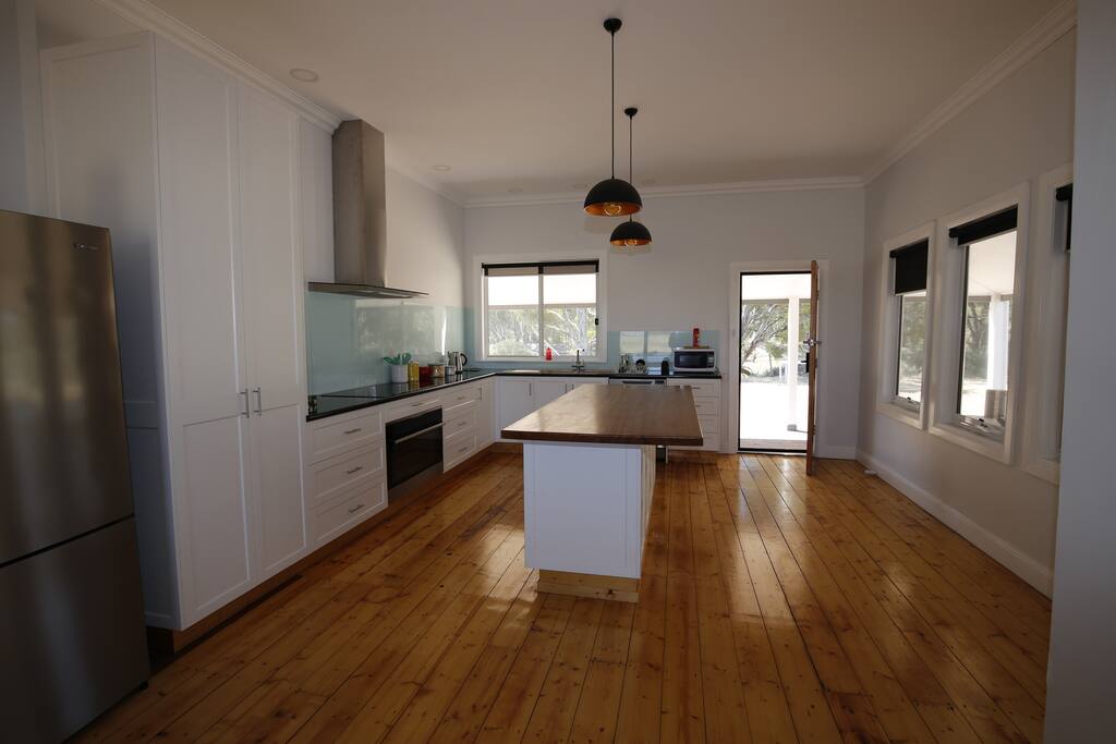 Induction Stove, electric oven, twin drawer dishwasher.