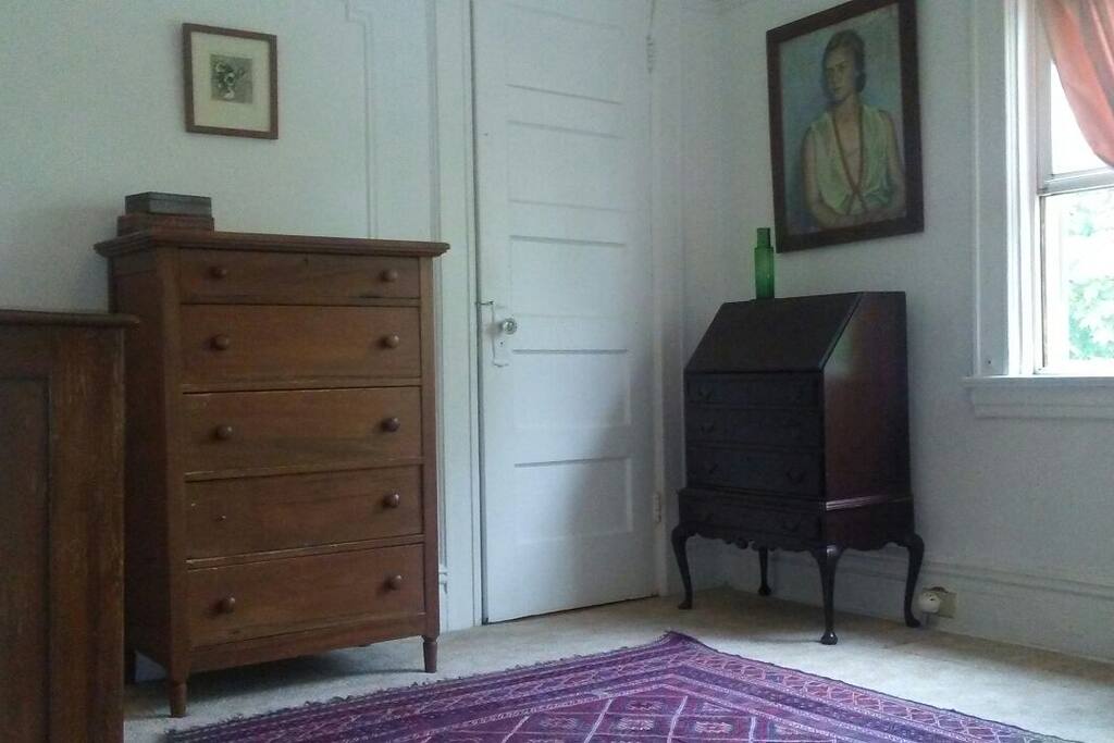 Plenty of storage space in dresser and closet
