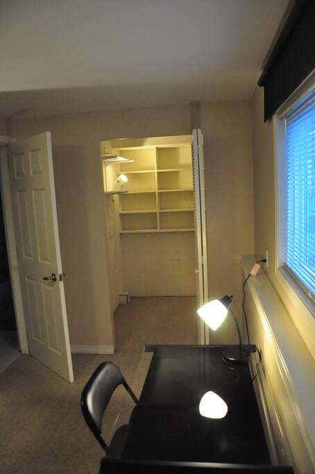 Huge walk-in closet, great for snowboards and gear
