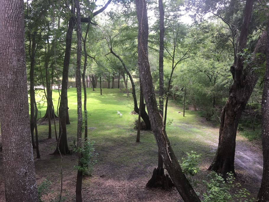 View from upper deck facing river