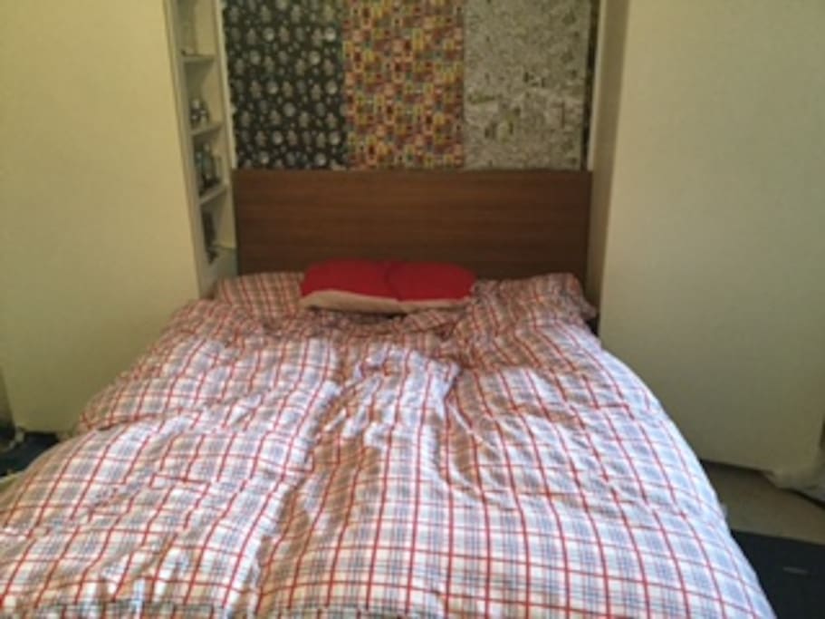 Big double bed, folds away if you want to practice your foxtrot.