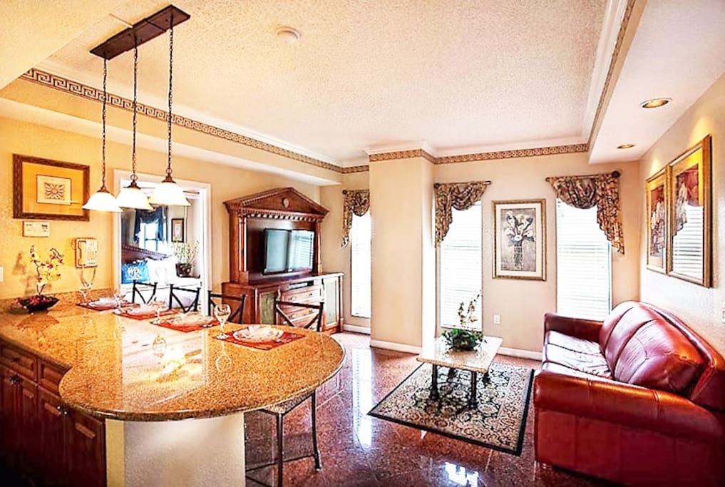 Open concept kitchen/living room