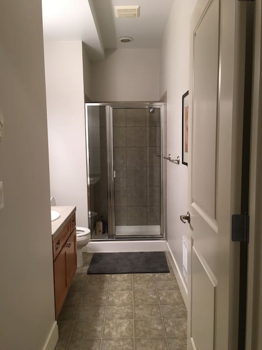 Spacious and bright bathroom