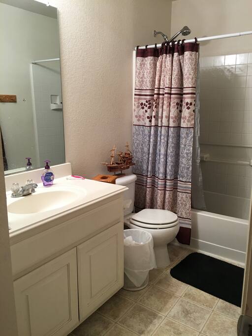 full bath shared with one roommate.