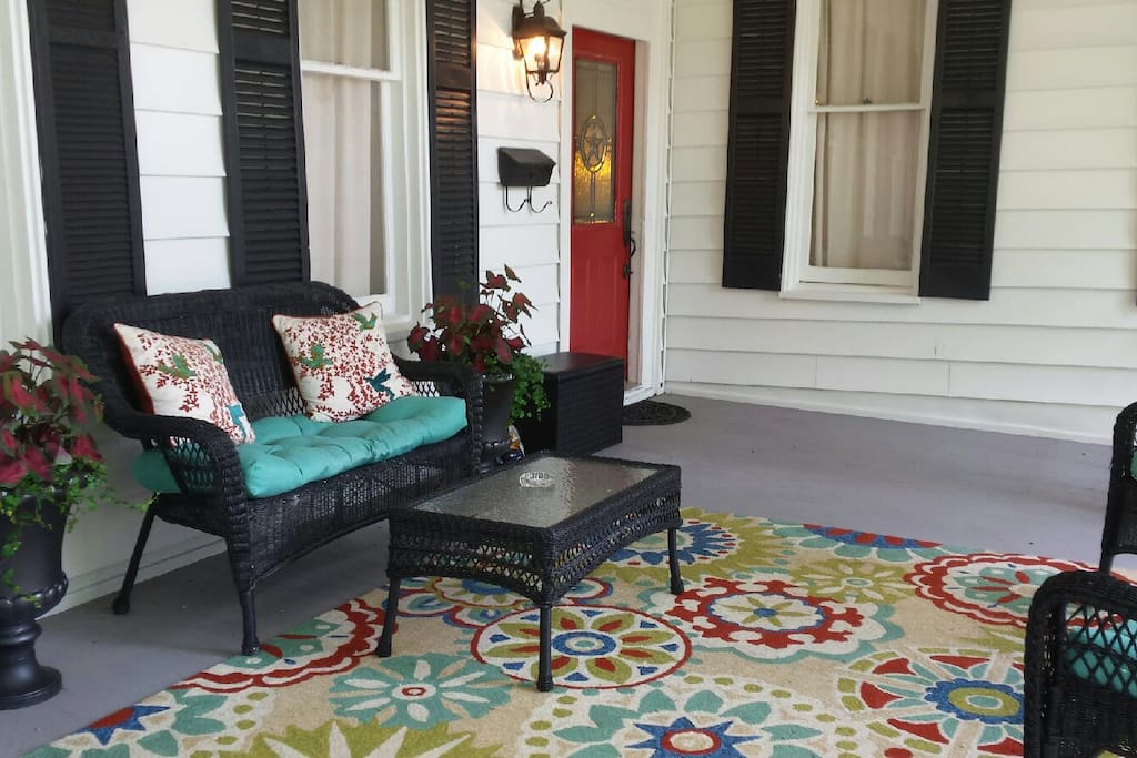 Amble seating on the large front porch.