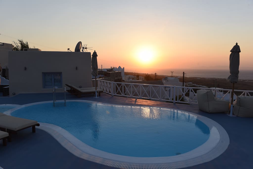 Sunset from swimming pool