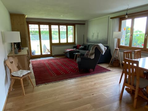 Successful Airbnb property: ❤️Garden apartment in the center of Klosters with mountain view in Klosters