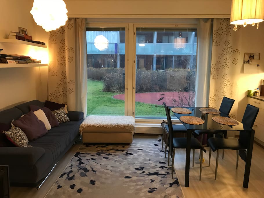 Living room with comfortable sofa-bed for 2 guests