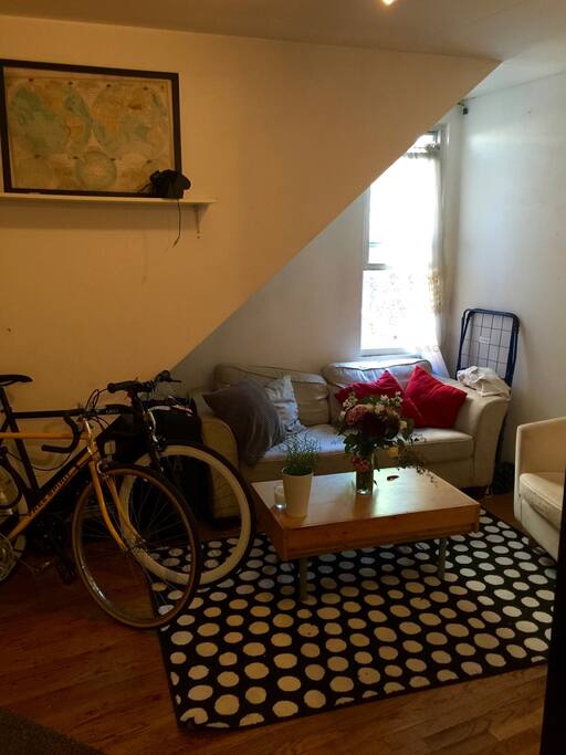 The living room and shared space.