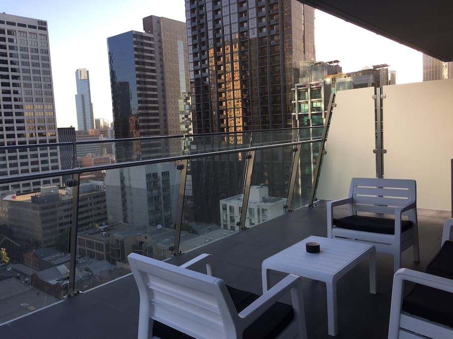Large city view balcony
