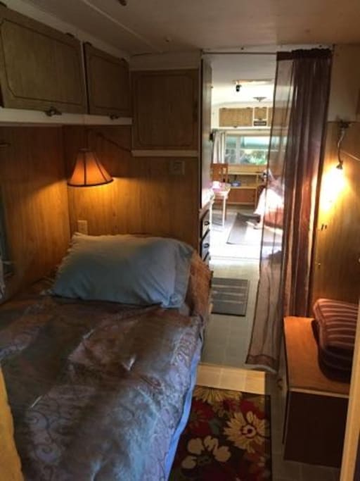 2 beds and desk area
