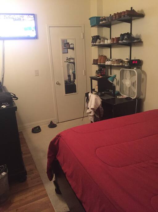Cable in room with mounted television