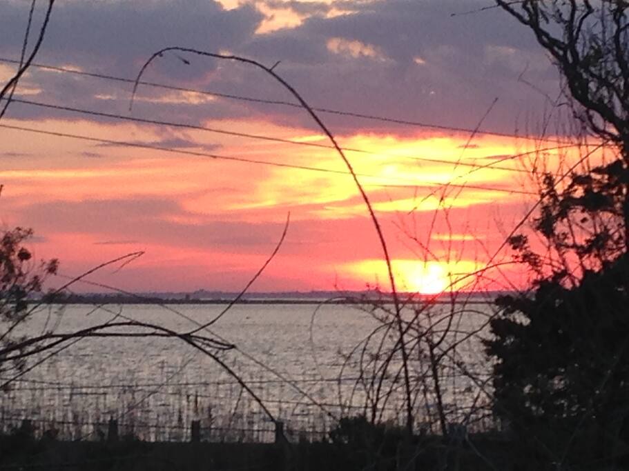 sunset from your second story deck