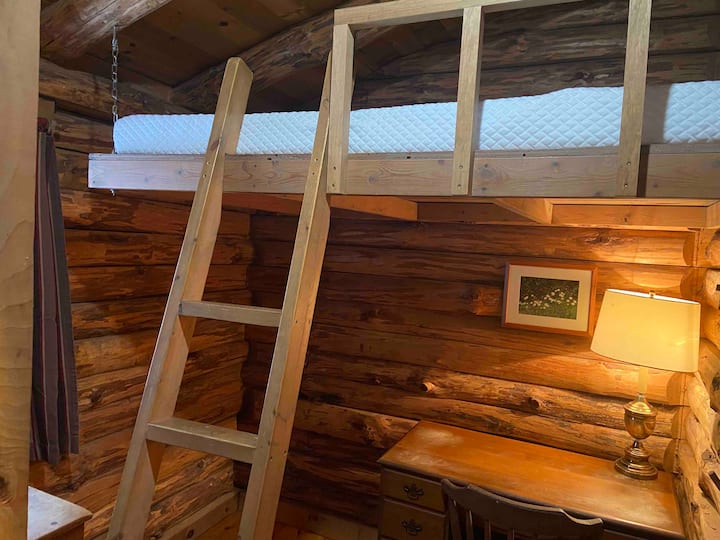 غرفة بطابقين ومساحة مكتبية. السرير العلوي مريح للغاية إذا كان بإمكانك تسلق سلم. يوجد سرير فردي قابل للطي يمكن استخدامه في هذه الغرفة (ليس في الصورة). 