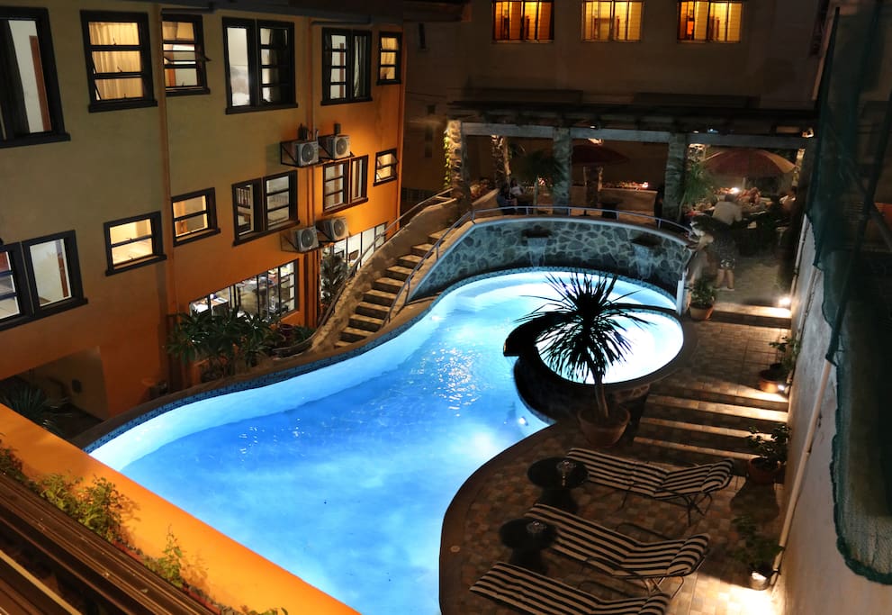 Our swimming pool is beautiful at night. It really glows in the dark. Imagine the amazing pictures you can take! (Note: No chemicals were added in order to make the pool glow, it is 100% natural)