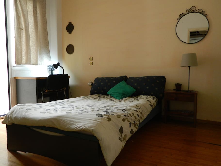private room with semi double bed desk closet and its own small balkoni!