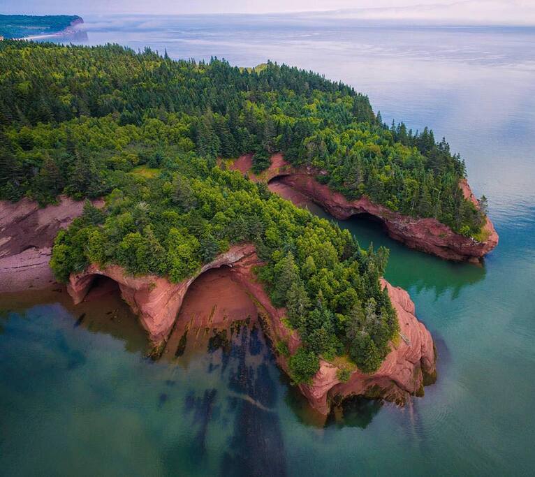 Saint Martins sea caves at close to high tide.