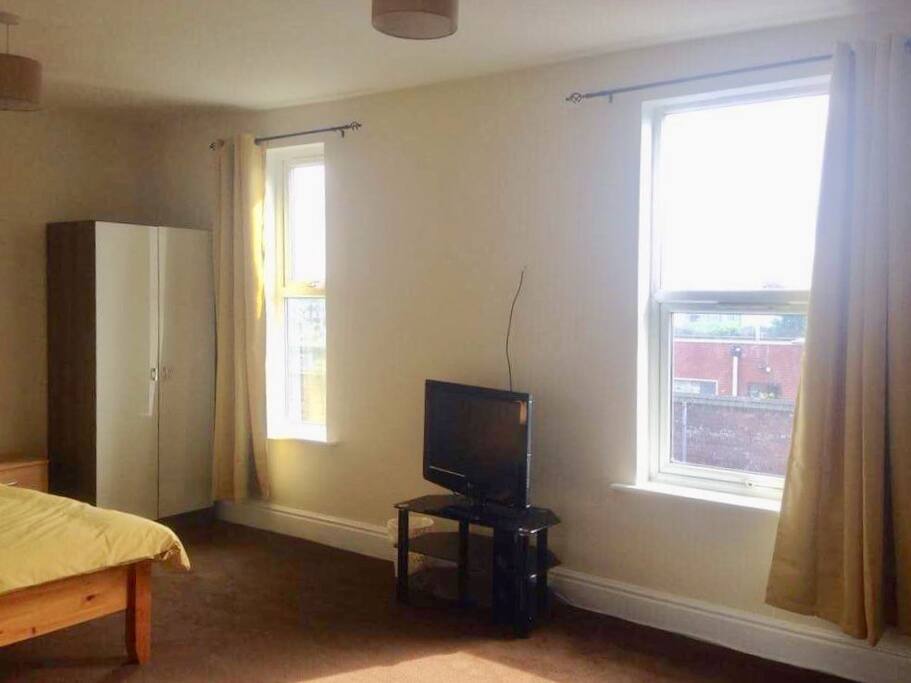 Room Name: Locomotion - Platform 1. Double, spacious, & bright front bedroom.