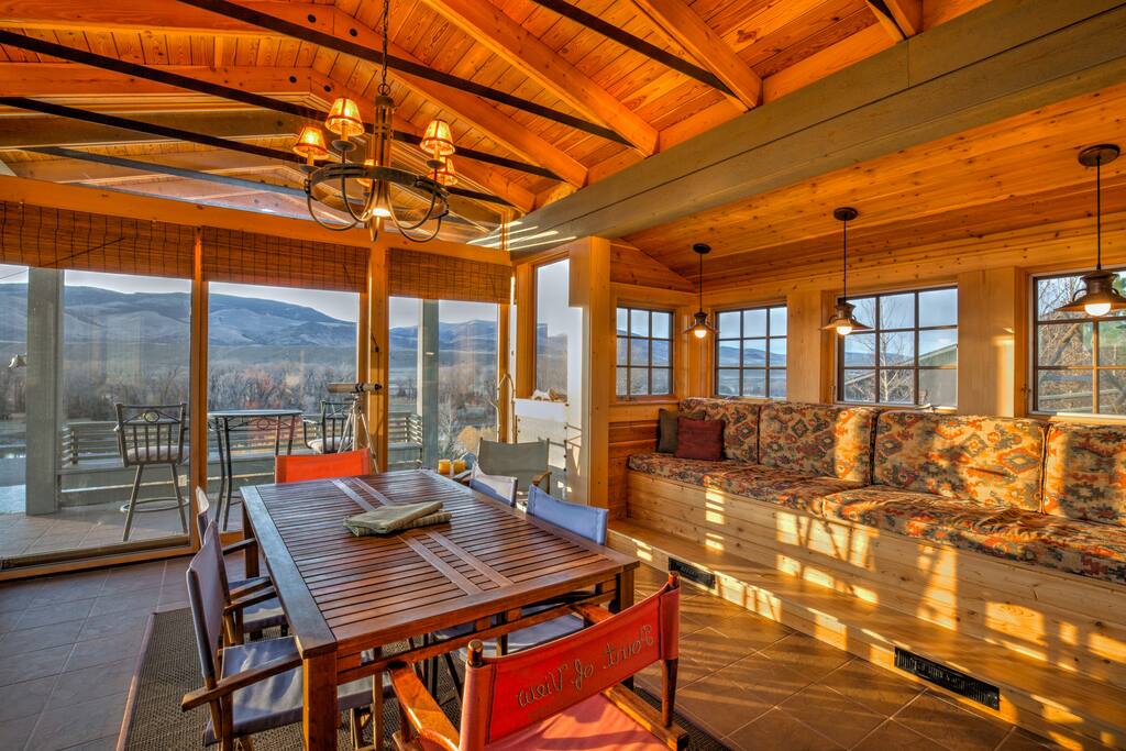 Dining in the Sun Room.