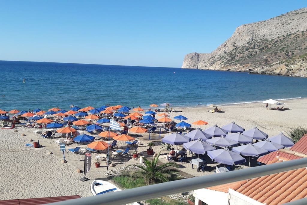 the beach viewed from roofgarden