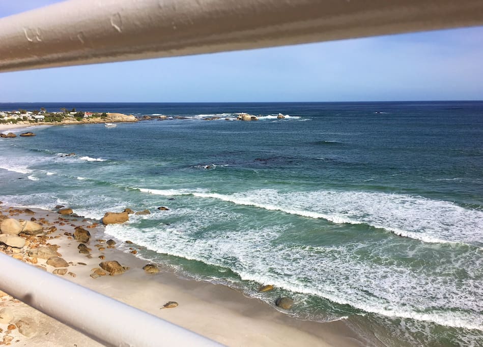 View from the parking lot on top of our building looking towards Camps Bay. The parking is safe and secure.