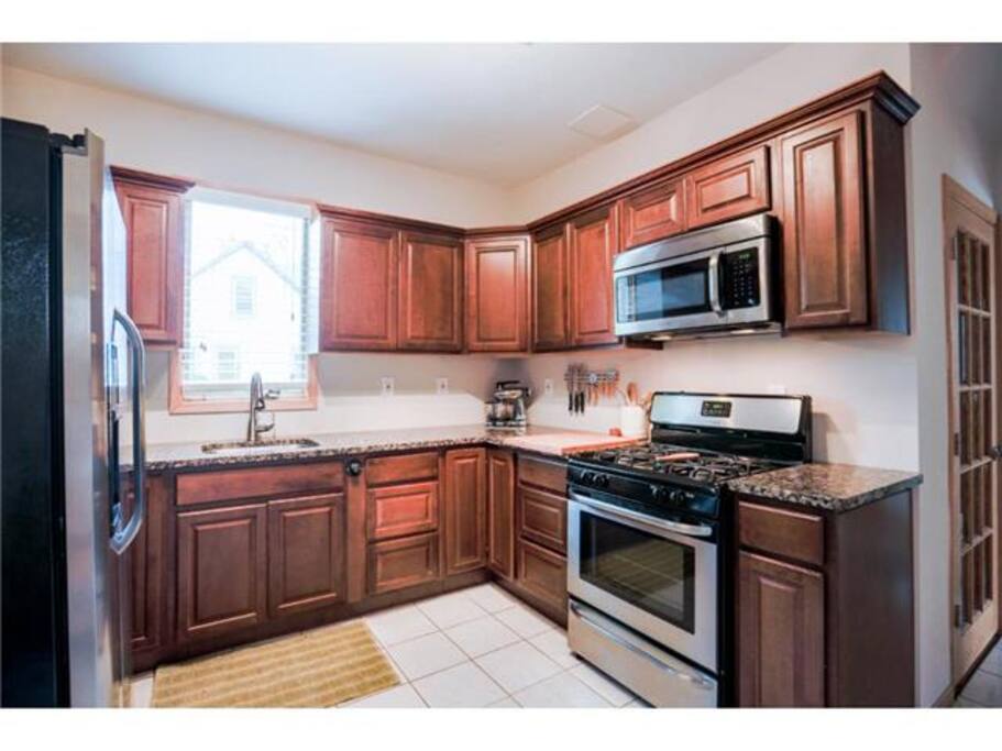 Our updated kitchen is all set for you to cook in. Dishwasher has been added.