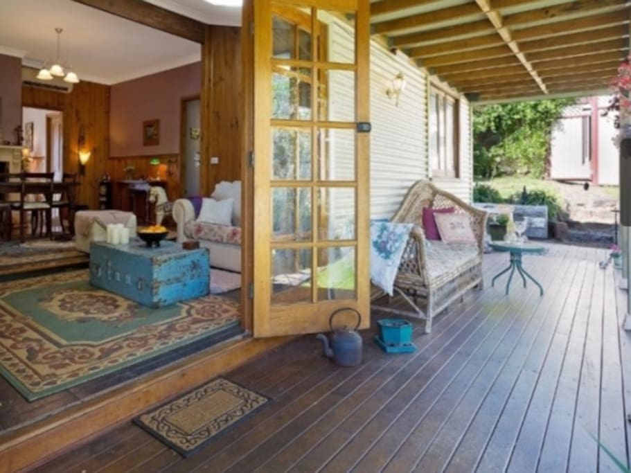 French Doors leading out to decking and spa.