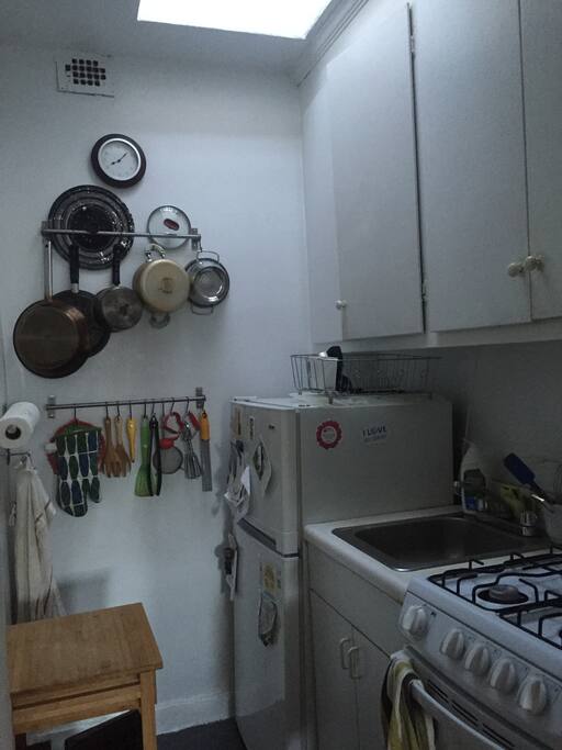 Interior of the kitchen with skylight