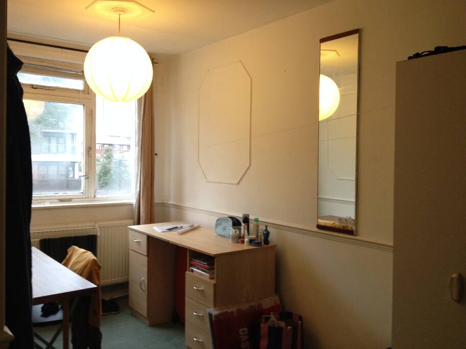 desk and table in the room