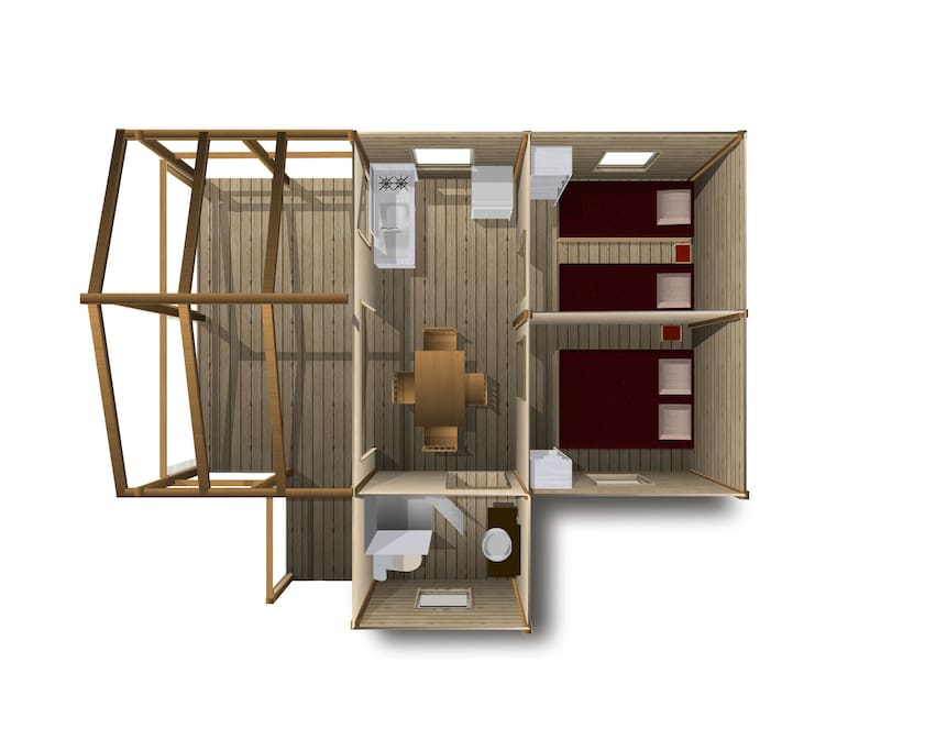 plan du carrelet sur pilotis