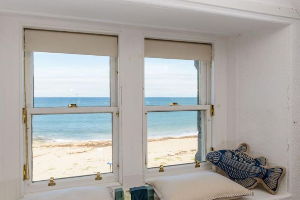 View of golden sandy beach from the double bedroom!