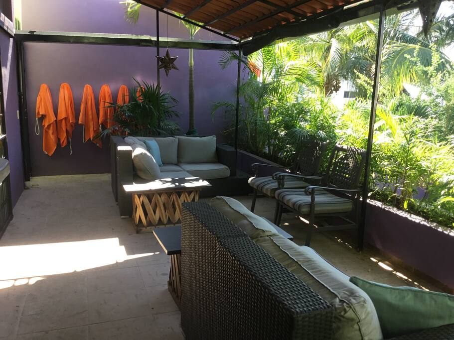 Patio next to apartments