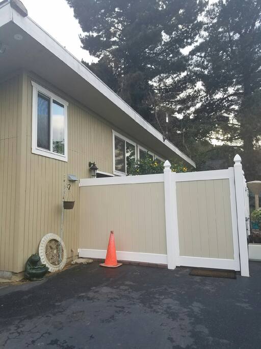 Entrance to private patio and apartment.