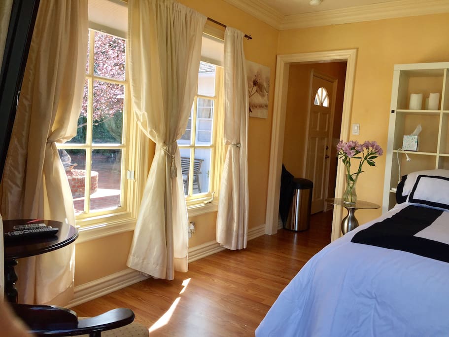 View from reading window seat back to front door entrance, bathroom and mini kitchen area !